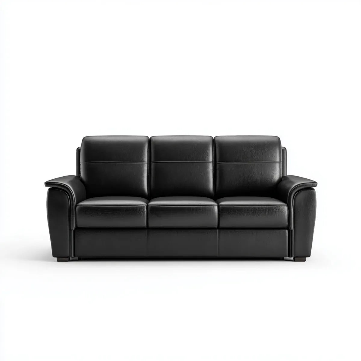 Divano 3 posti nero in pelle sintetica PU rettangolare 210 x 90 x 92 cm