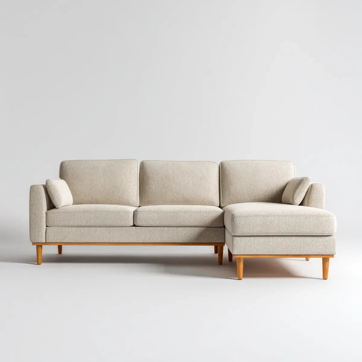 Divano angolare 3 posti beige con chaise longue destra 250 x 160 x 85 cm in poliestere rettangolare