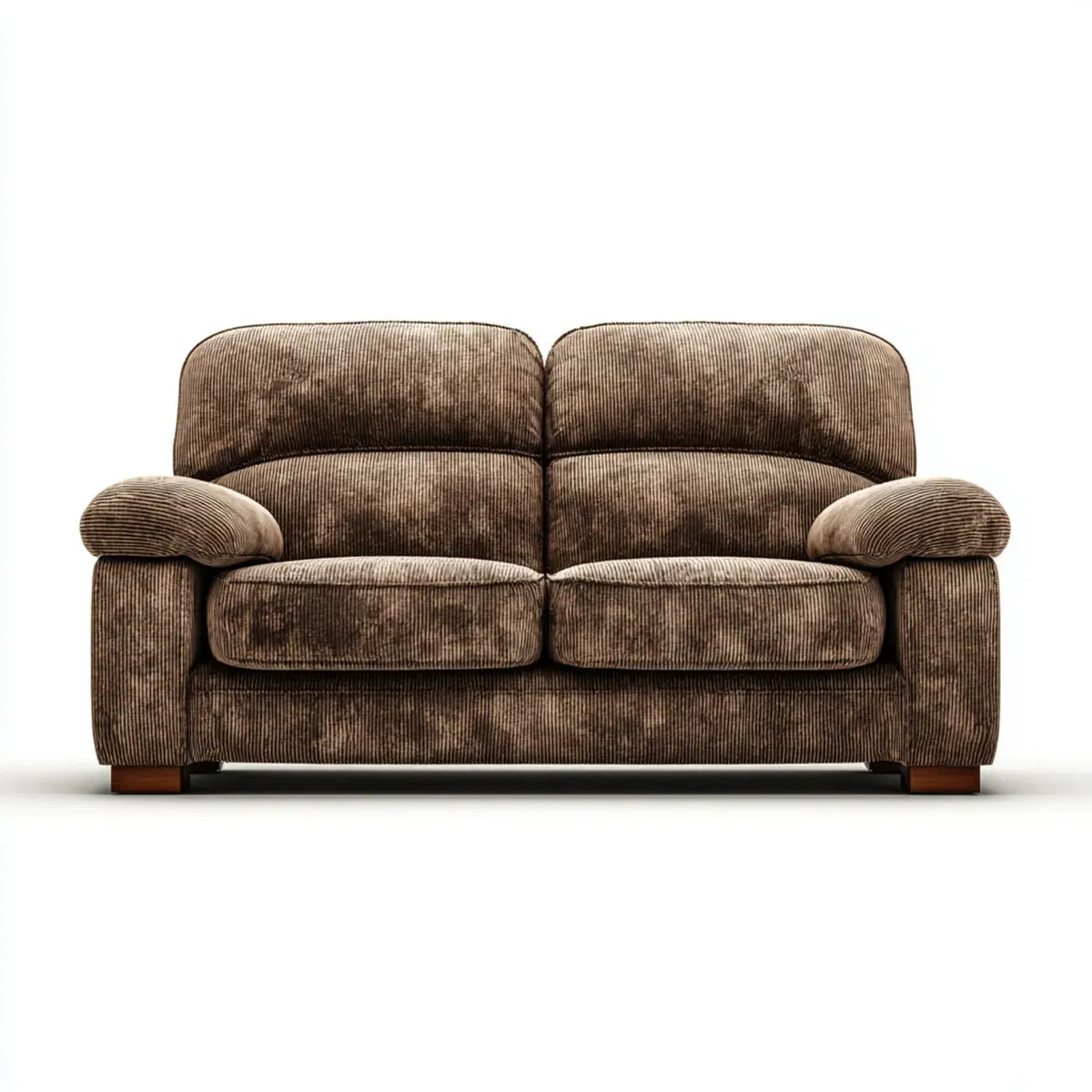 Divano 2 posti marrone in poliestere a coste 170 x 90 x 88 cm rettangolare