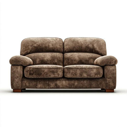 Divano 2 posti marrone in poliestere a coste 170 x 90 x 88 cm rettangolare
